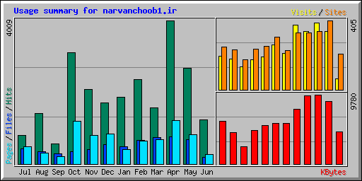 Usage summary for narvanchoob1.ir